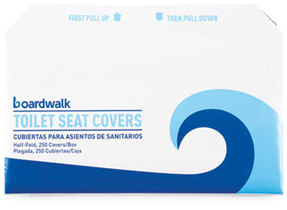 Boardwalk® Premium Half-Fold Toilet Seat Covers. 15 X 10 in. White. 250 covers/sleeve, 10 sleeves/carton.