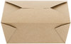 A Picture of product TWS-795PTOKFT4 7 7/8" x 5 1/2" x 3 1/2" Kraft Microwavable Folded Paper #4 Take-Out Container - 160/Case