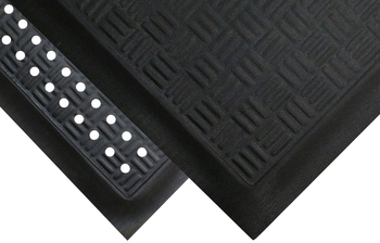 Cushion Station Anti-Fatigue Dry/Wet Indoor Floor Mat without Holes. 2 X 3.2 ft. Black.