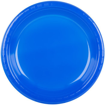Touch of Color Plastic Plates. 10.25 in. Cobalt Blue. 12/20 case.