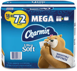 Charmin Ultra Soft Bathroom Tissue, Septic Safe, 2-Ply, White, 4 x 3.92, 244 Sheets/Roll, 18 Rolls/Carton