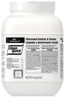 P&G Professional Clean Quick Chlorine Powdered Sanitizer/Cleanser, 10 lb Bucket, 3/Carton