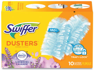 Swiffer Refill Dusters, DustLock Fiber, Light Blue, Lavender Vanilla Scent,10/Box,4 Boxes/Case