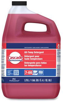 Cascade Professional All-Temp Detergent, Unscented, 1 gal Bottle, 2/Case