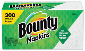 Bounty Quilted 1-Ply Napkins. 12 1/10 X 12 in. White. 200/pack, 8 packs/case.