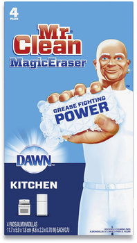 Mr. Clean® Magic Eraser Foaming Kitchen Scrubber. 4.6 X 2.3 in. White. 4 Scrubbers.