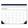 A Picture of product HOD-1506 House of Doolittle™ 100% Recycled Two-Color Dated Monthly Desk Pad Calendar Perforated 18.5 x 13, Blue Binding/Corners, 12-Month (Jan-Dec): 2024