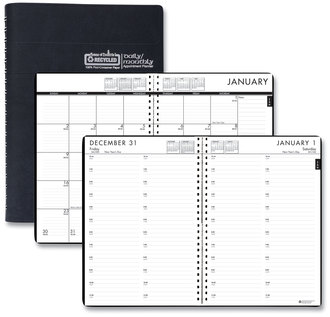 House of Doolittle™ 24/7 100% Recycled Daily Appointment Book/Monthly Planner 10 x 7, Black Cover, 12-Month (Jan to Dec): 2024