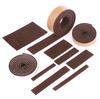 A Picture of product EXT-104B Heavy Duty Rectangular Felt Pads. 1/2 X 6 in. Brown. 100/pack.