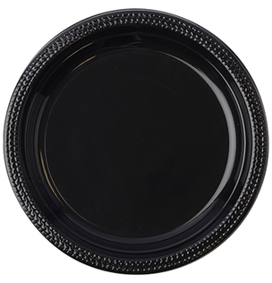 Reform Polypropylene Plates, 10.25'' Round Plate, Black, 100 Plates/Bag, 400/Case.