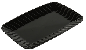 Flairware Snack Trays. 5 X 7 in. Black. 18 trays/bag, 14 bags/case.