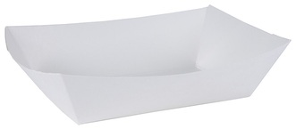 SCT Food Trays. 1 lb. 5-5/32 X 3-19/32 X 1-31/64 in. White. 250/sleeve, 4 sleeves/case.