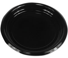 Boardwalk® Hi-Impact Plastic Dinnerware Plates. 9 in. Black. 500/Carton.