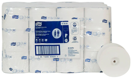 Tork Advanced 2-Ply Coreless High Capacity Bath Tissue. 3.7 in. X 333.3 ft. 1,000 sheets/roll, 36 rolls/case.