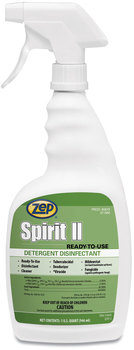 Zep® Spirit II Ready-to-Use Detergent Disinfectant, Citrus Scent, 32 oz Spray Bottle, 12/Case