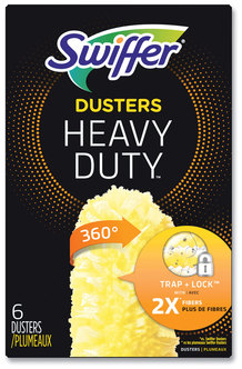 Swiffer® 360° Heavy Duty Dusters Refill, Dust Lock Fiber, Yellow, 6/Box, 4 Boxes/Case