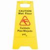 A Picture of product TWS-274WFS Lavex Janitorial Bilingual Caution Wet Floor Sign. 25 X 11.75 in. Yellow.