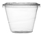 A Picture of product FIS-3192FLS FITS 9 SQ. & 12 OZ. PET FLAT LID W/SLOT (92 MM), CLEAR, 1000/CS (100/10)