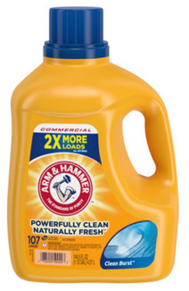 Arm & Hammer™ Dual HE Liquid Laundry Detergent. 144.5 oz. Clean Burst scent. 4 bottles/carton.
