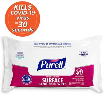 PURELL® Foodservice Surface Disinfecting Wipes, 72 Count Flowpack, 12 Packs/Case