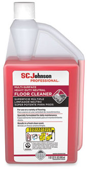 SC Johnson Professional® Heavy Duty Neutral Floor Cleaner. 32 oz. Fresh scent. 6 squeeze and pour bottles/carton.
