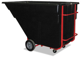 Rubbermaid® Commercial Standard Duty Rotomolded Plastic Tilt Truck with 1,200 lb Capacity. 80.50 X 43.00 X 49.50 in. Black.