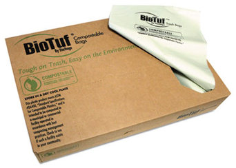Heritage Biotuf® Compostable Can Liners. 0.88 mil. 30 gal. 30 X 39 in. Green. 150/carton.