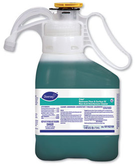 Diversey™ Crew Restroom Floor and Surface SC Non-Acid Disinfectant Cleaner. 1.4 L. Green. Fresh scent. 2 bottles/case.