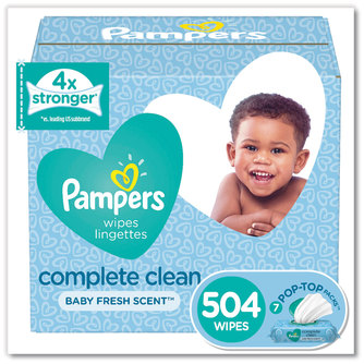 Pampers® Complete Clean™ Baby Wipes, 1 Ply, Baby Fresh, 504/Pack