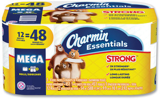 Charmin® Essentials Strong™ Bathroom Tissue, Septic Safe, 1-Ply, White, 451/Roll,12 Rolls/Pack