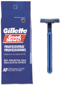 Gillette® GoodNews! Regular 2 Blade Disposable Razors. Navy Blue. 10/pack, 10 packs/case.