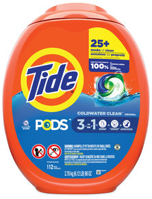 Tide® PODS™, Tide Original, 112 Pods/Tub, 4 Tubs/Carton