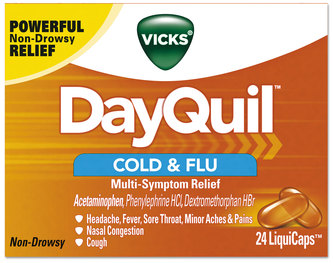 Vicks® DayQuil™ Cold & Flu LiquiCaps, 24/Box, 24 Boxes/Carton