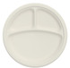 A Picture of product DCC-9PSC3R Bare® by Solo® Eco-Forward® Sugarcane 3-Compartment Round Plates Dinnerware. 9 in. Ivory.