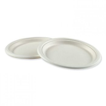 Boardwalk® Bagasse Dinnerware Plates. 9 in. White. 500/Carton.