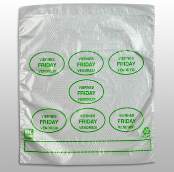 6.5" x 7" + 1.75"LP + 1.75"FB 0.5 mil Portion Control Saddle Pack w/ Friday (print in green), 2000/CS