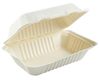 A Picture of product ACR-HL96 AmerCareRoyal Hoagie Molded Fiber Compostable Hinged Lid Containers. 9 X 6 in. White. 2/125.