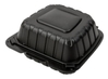 A Picture of product ACR-MFHL6631CB AmerCareRoyal Mineral Filled Polypropylene Hinged Lid Containers. 6 X 6 X 3 in. Black. 300/case.