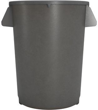Bronco™ Round Waste Bin Trash Containers. 32 gal. Gray.