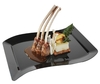 A Picture of product FIS-1410BK Wavetrends Rectangular Dinner Plates, 10" x 15.75" Plate, Black Color, Polystyrene, 10/Pack, 120/Case