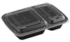 A Picture of product FIS-1732S2 32 OZ 2 SEC RECTANGULAR BOWL W/ LID, PP 50/Bag 6/CS - 150 Sets