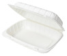 A Picture of product ACR-MFHL9631CW AmerCareRoyal Mineral Filled Polypropylene Hinged Lid Containers. 9 X 6 X 3 in. White.