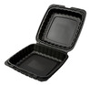 A Picture of product ACR-MFHL9931CB AmerCareRoyal Mineral Filled Polypropylene Hinged Lid Containers. 9 X 9 X 3 in. Black. 150/case.