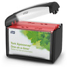 A Picture of product SCA-6232100 Tork® Xpressnap Tabletop Napkin Dispensers. 6.7 X 7.9 X 5.6 in. Black. 4 dispensers/case. ** Must order by the case**