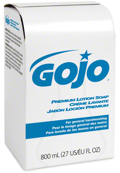 GOJO® Premium Lotion Soap Refills for GOJO® Bag-in-Box Dispensers. 800 mL. Waterfall scent. 12 Refills/Case.