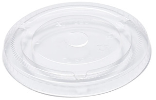 9 OZ CLEAR CPLA FLAT LID COMPOSTABLE, 10/100