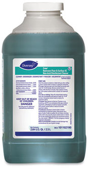 Diversey™ Crew J-Fill® Restroom Floor and Surface SC Non-Acid Disinfectant Cleaner. 2.5 L. Green. Fresh scent. 2 bottles/carton.