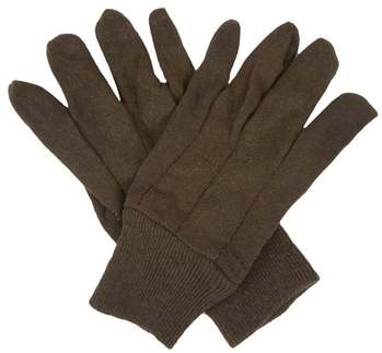 Standard Polyester / Cotton Jersey Gloves. Size Large. Brown. 12/pack.
