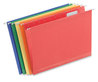 A Picture of product UNV-34112 Universal® Deluxe Reinforced Recycled Hanging File Folders Letter Size, 1/5-Cut Tabs, Assorted, 25/Box