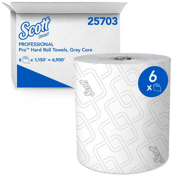SCOTT® Hard Roll Towels. 7.5 in X 1150 ft. Grey-White. 6 rolls.